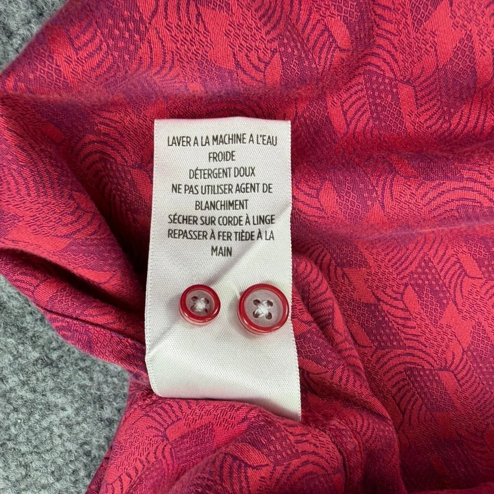 Robert Graham Shirt Mens 4XL Red Geometric Classic Fit Stretch Long Sleeve *READ